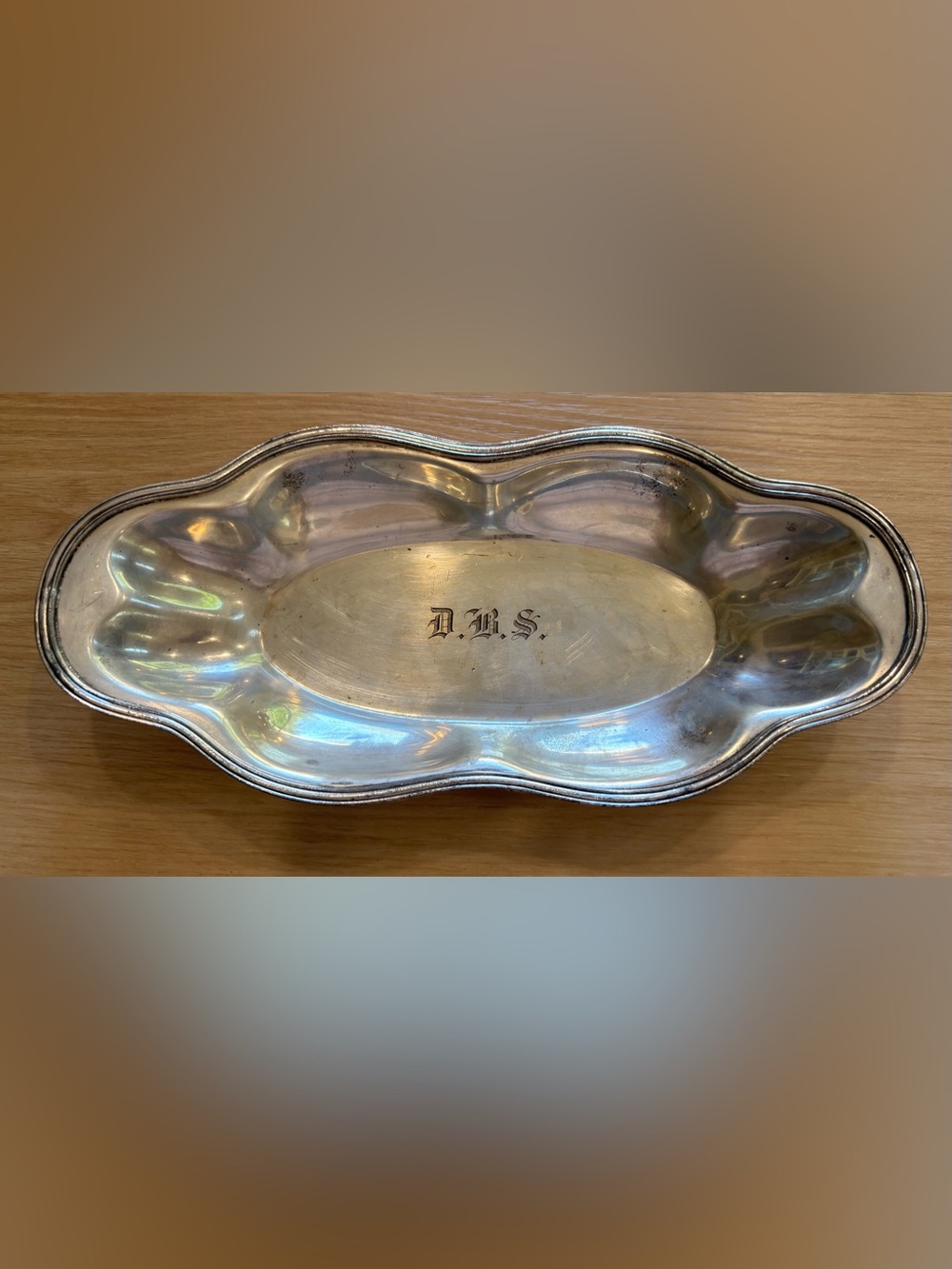 Silver-tone serving tray